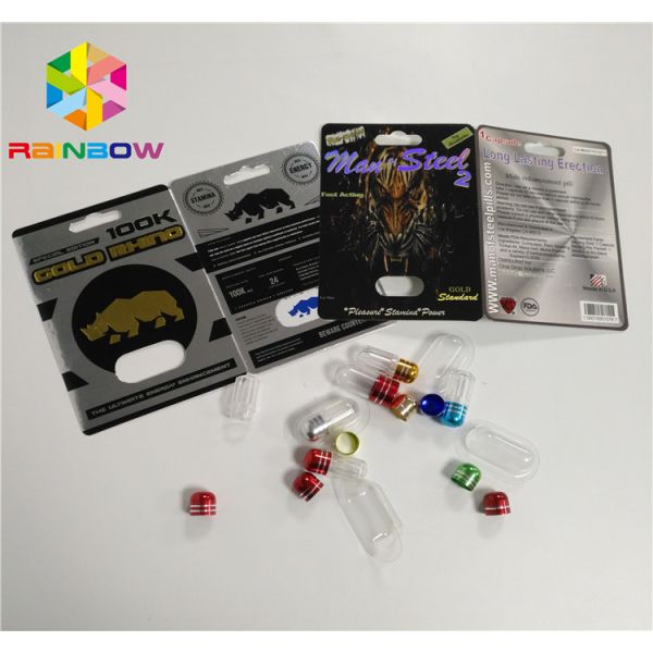 PP 3D Printing Plastic Blister Card Packaging Normal Size For Rhino 69 Pills