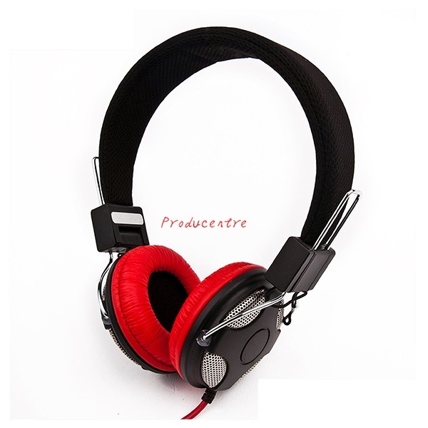 OEM learning headphone with sound reduction for language learner in red color in portable foldable design