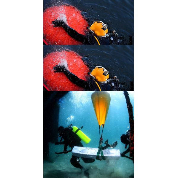 Bolsas de flotabilidad marinas comerciales Bolsas de elevación aérea con paracaídas submarinas