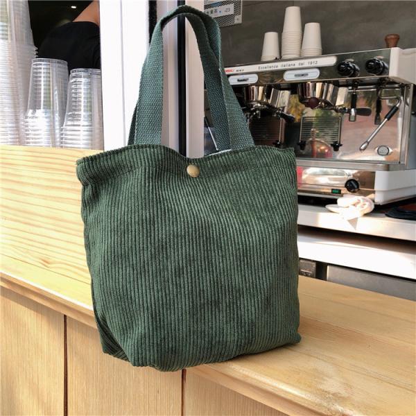 ARTSY CORDUROY BAG CASUAL PORTABLE MINI LADIES CLUTCH BAG VINTAGE CLOTH BAG BENTO BAG