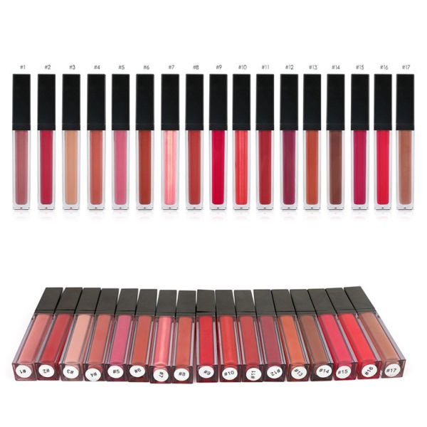 Cosmetic Logo Long Lasting Lip Gloss 17 Colors Creamy Form 3 Years Shelf Life