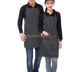 apparel factory custom yarn dyed stripe and dying strip bib cooking kitchen chefs apron