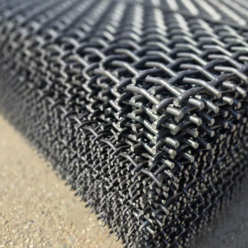 65Mn Manganese Steel Crimped Wire Mesh with 20mm x 20mm Opening and 3mm Wire Diameter for Mining Screen