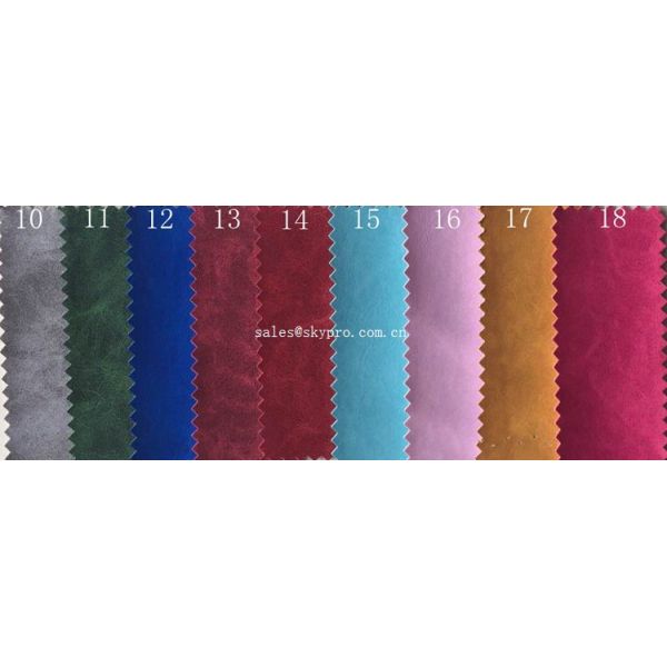 OEM PU Synthetic Leather Embossed Crazy Horse PVC Synthetic Leather for Shoes / Bags