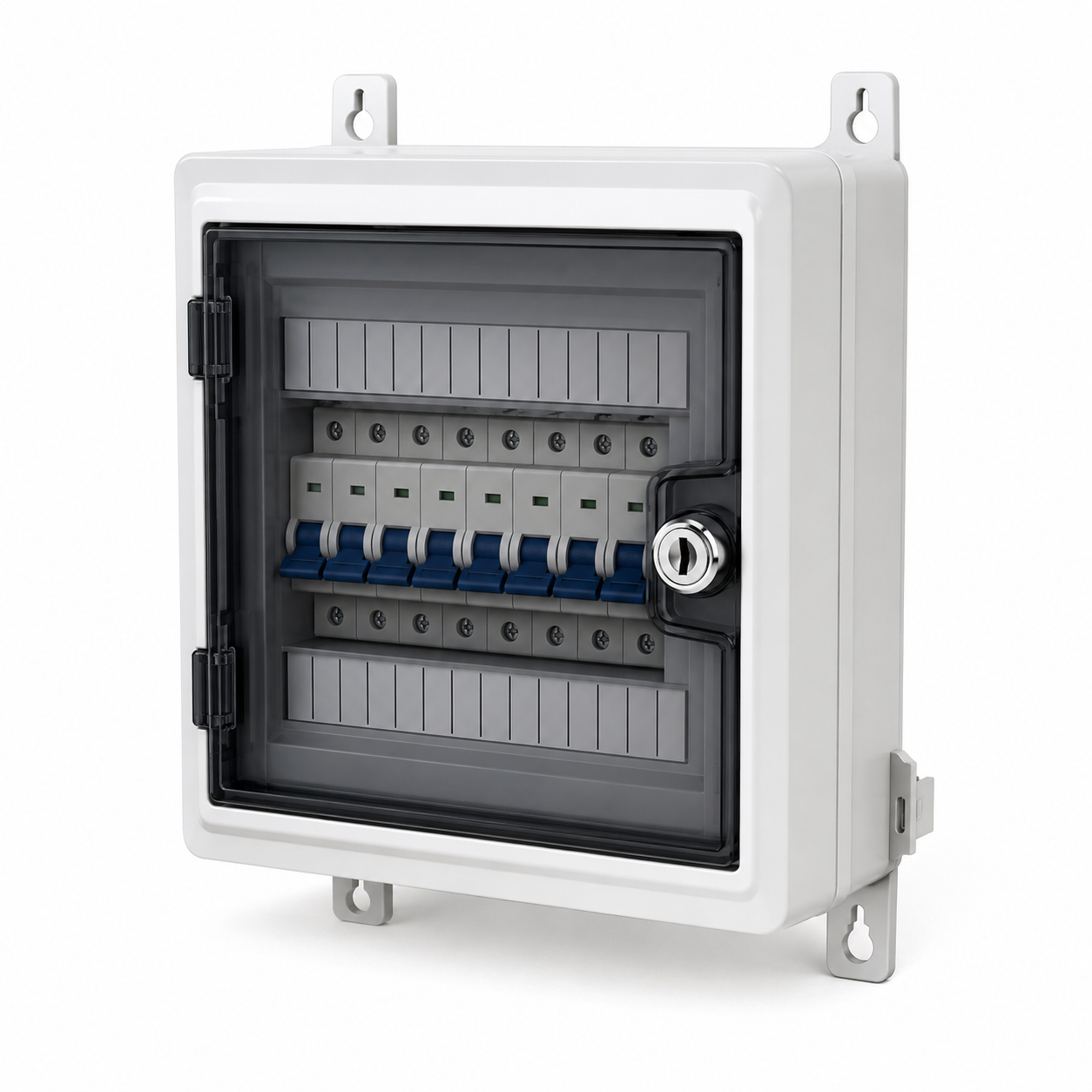 Lockable Safe Miniature Electrical Enclosure Circuit Breaker With Wall Fixed Installation Brackets
