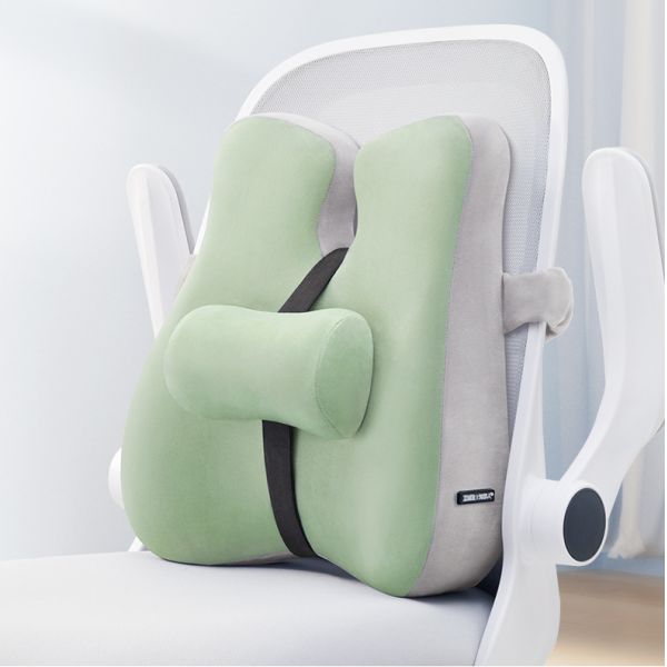 Knitted Lumbar Massage Pillow Chair Cushion Memory Foam Back Rest Support for Hotels