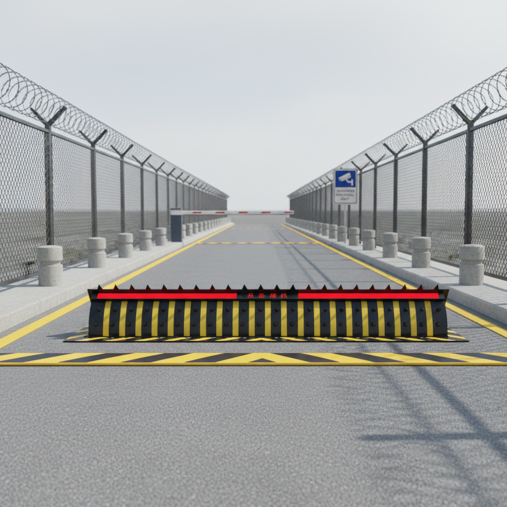 PLC Controlled Hydraulic Road Blocker with 220 Ton Capacity and IP68 Waterproof Protection for High-Security Vehicle Access Control