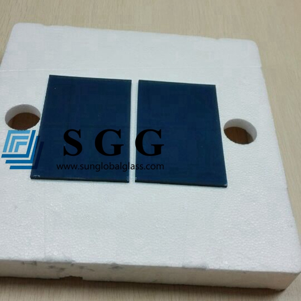 Top quality 4mm dark blue reflective glass sheet