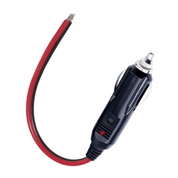 12V 24V 15A Fuse Car Cigarette Lighter Male Plug with Lead Tinned Wire