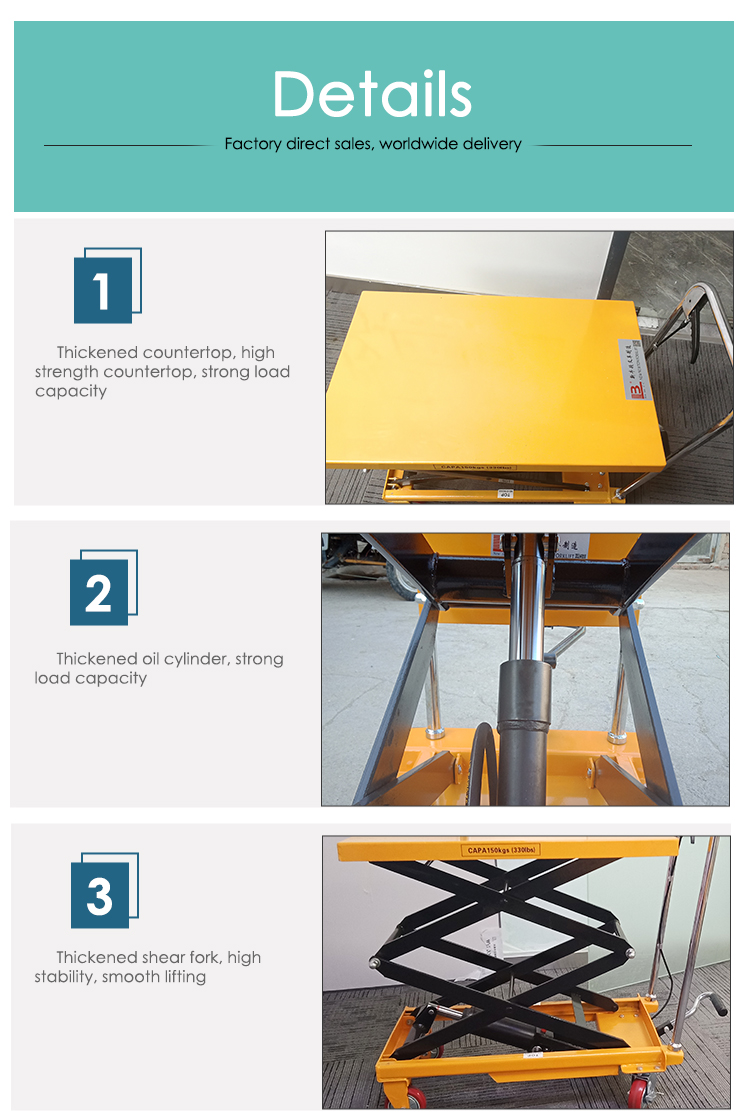 руководство 1260mm небольшое Scissor платформа подъема двойные ножницы нагружают товары