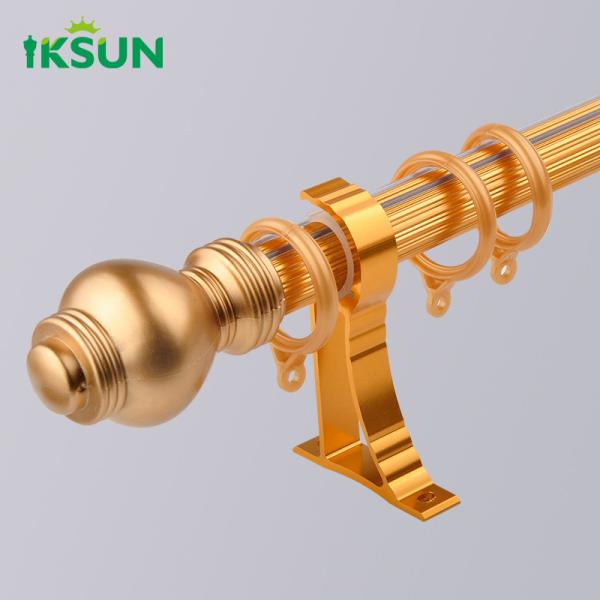 Aluminium Window Curtain Rods Set Decorative Pipe Double Hotel Curtain Rod Bracket