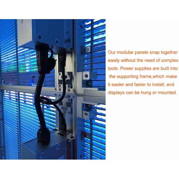 Glass Wall Transparent LED Screens 1920Hz High Brush Clear Image 5500 Nits IP30