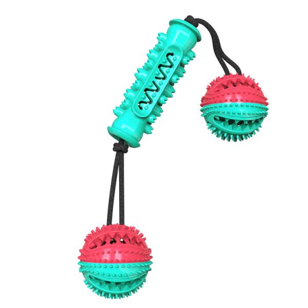 New Type Top Sale Eco-friendly Dog Toothbrush Toy Stick Rope Pet Molar Bite Ball Toys