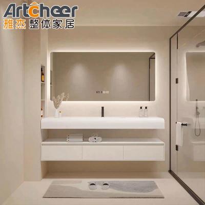 Stylish Solid Wood Bathroom Vanity with Drawer Storage and Durable Carrara Marble Top