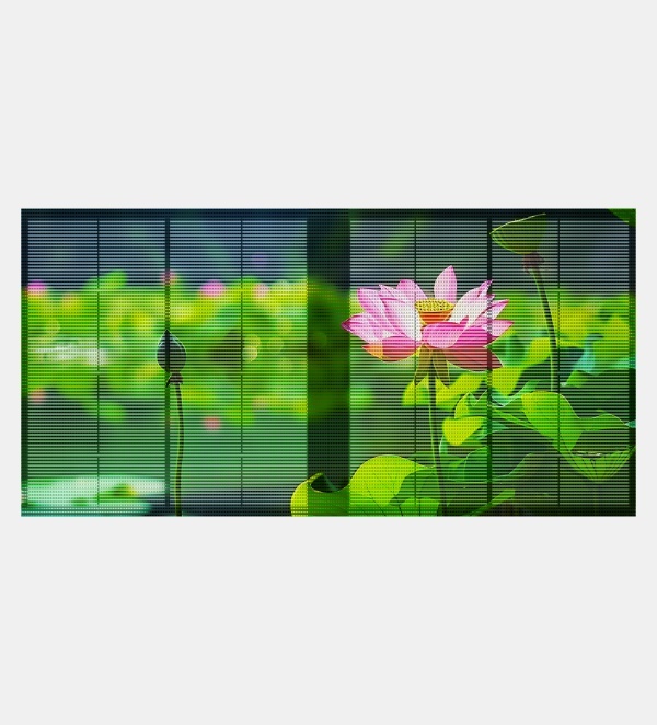 P3.9 Pixel Pitch High Light Transmission IP65 Waterproof LED Grille Screen for Indoor Visual Display