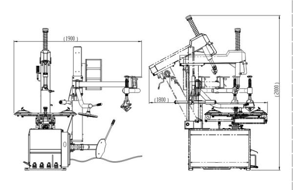 Car Tyre Changer with back titling column