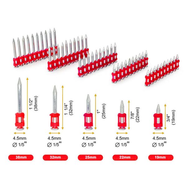 Smooth Shank Electro Galvanized Nails for Gas Nailer in Concrete Steel Construction