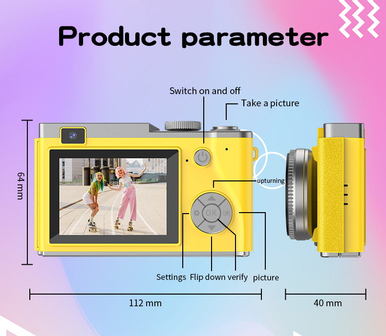 DLC 4K Ultra HD Flip Screen CCD Camera with 7.1x-16x Optical Zoom & 2.4