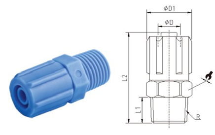 Miniature Brass Pneumatic Tube Fittings Straight / Branch Tee Type