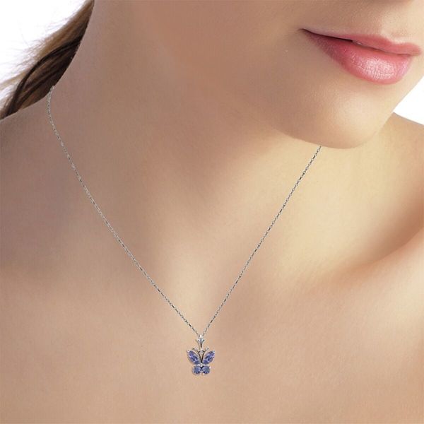 Ожерелье CZ стерлинговое SilverI 14K естественного сердца безграничности Tanzanite привесное