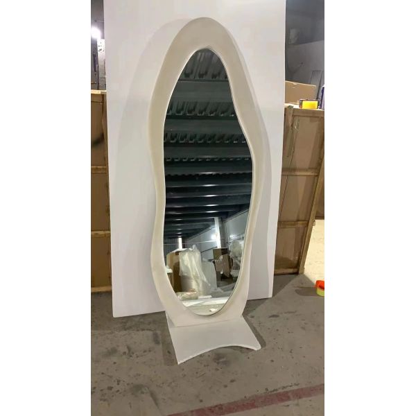 Floor Standing Large Arch Lighted Full Body Length Mirror with LED Lights in Silver