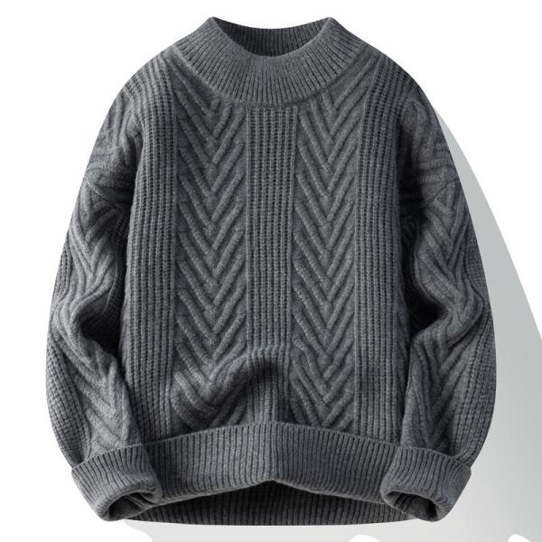 Stylish Men s Pullover Sweaters with Ribbed Hem Style from for Benefit Loose wired round neck sweater knit top