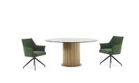 Casa Mobiliário Vidro Temperado Tabela de Mesa de Sala de Jantar Conjunto de Design Moderno Mesa de Jantar Com Cadeiras