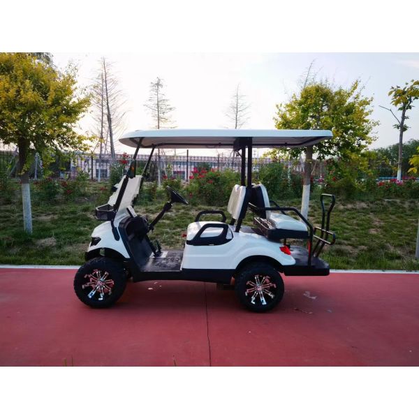 Blue Four-Seat Electric Utility Golf Cart Off-Road Tires 4kw High-Endurance Lithium Battery 72v