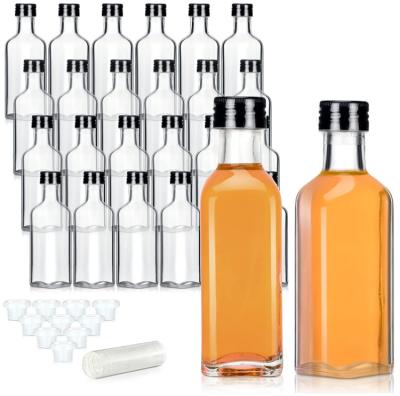 Garrafa de vidro redonda de azeite de oliva de 750 ml com tampa de parafuso preta personalizada e transparente
