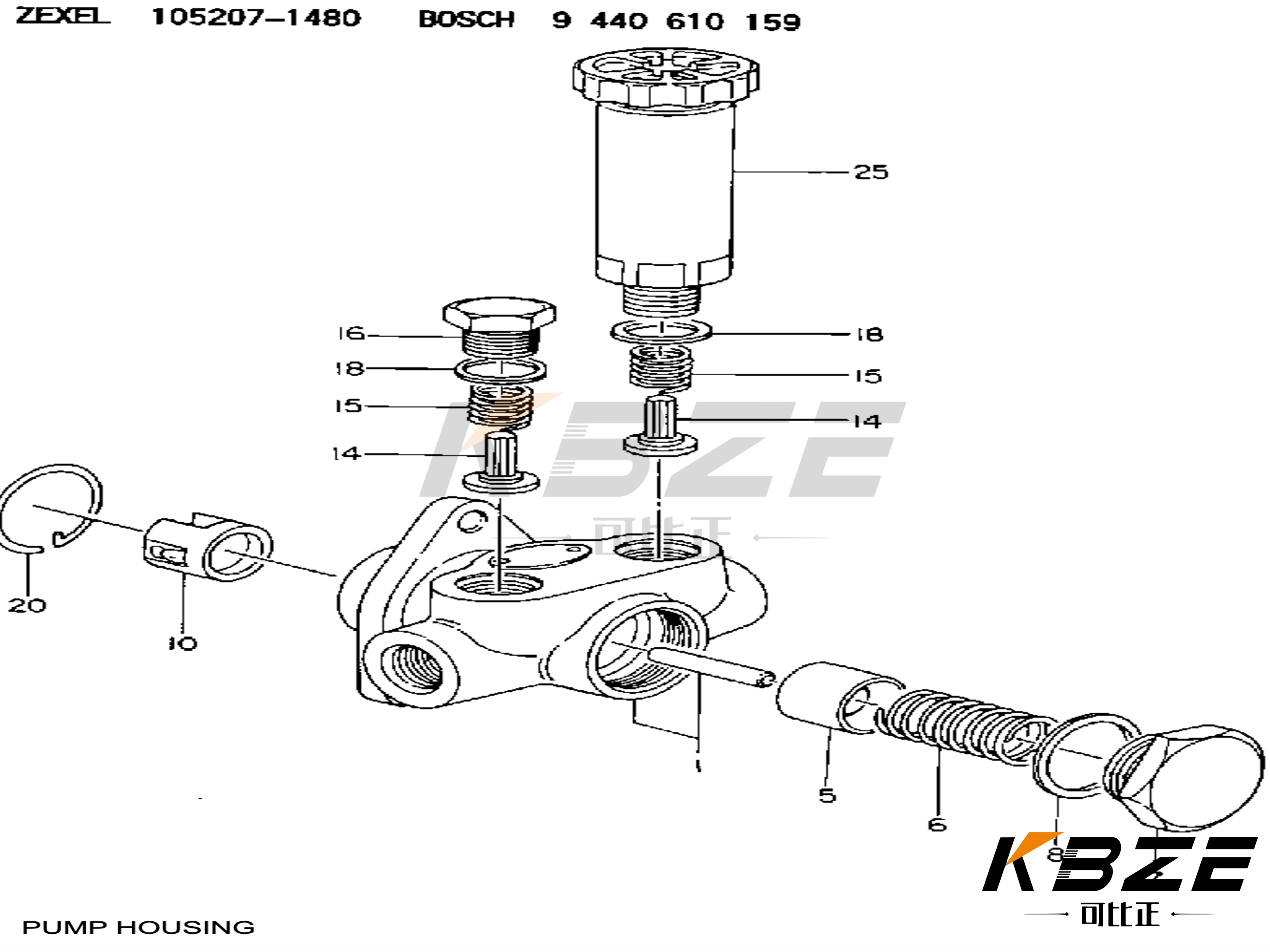 OEM KBZE ISUZU 6SD1 105207-1480 DOOSAN DE12 65.12101-7013D BUMPA de alimentación del combustible