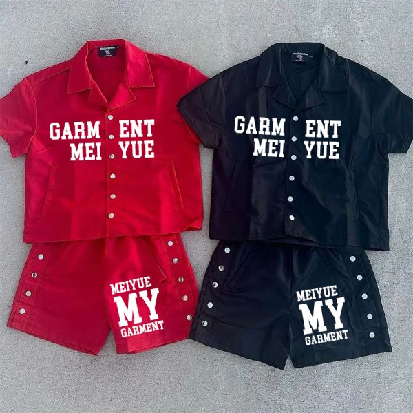 Embroidery de verano para hombres con dolor de cabeza Pantalón de polo Camisetas cortas Trajes deportivos Camiseta abotonada Calzoncillos impermeables de nylon