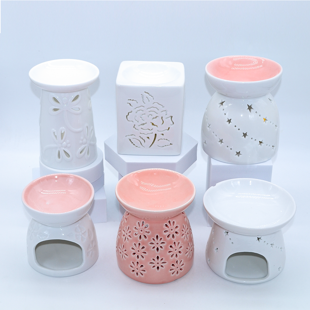 Ceramic Tea Light Holder Wax Warmer Aromatherapy Essential Oil Burner for Relaxing Room
