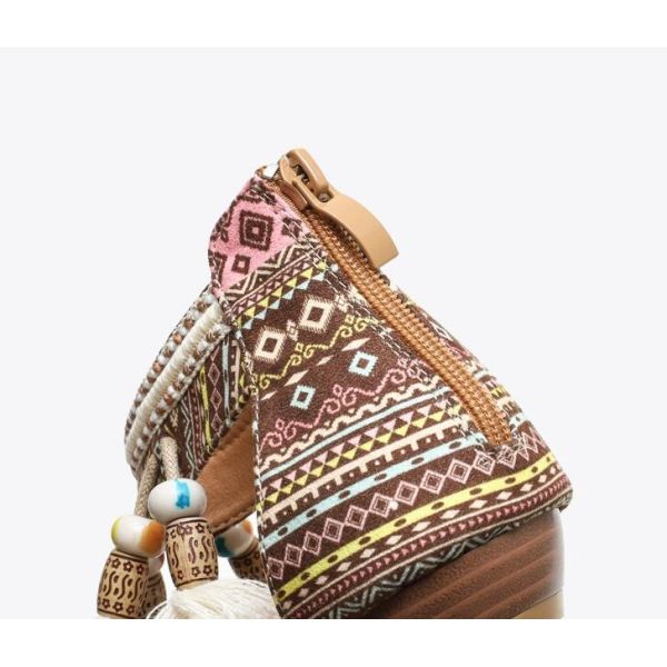 Women Sandals Bohemian Slope Heel Sandals Seaside Sandals Roman Open Toe Sandals