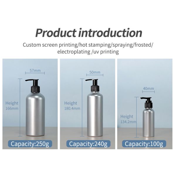 Emballage de luxe pour cheveux 100ml 240ml 250ml Bouteille de shampooing cosmétique en plastique noir dur rechargeable avec pompe à lotion