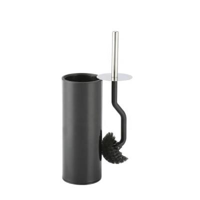 Silver Curved Design Toilet Cleaning Brush with Holder Stainless Steel OEM Acceptable