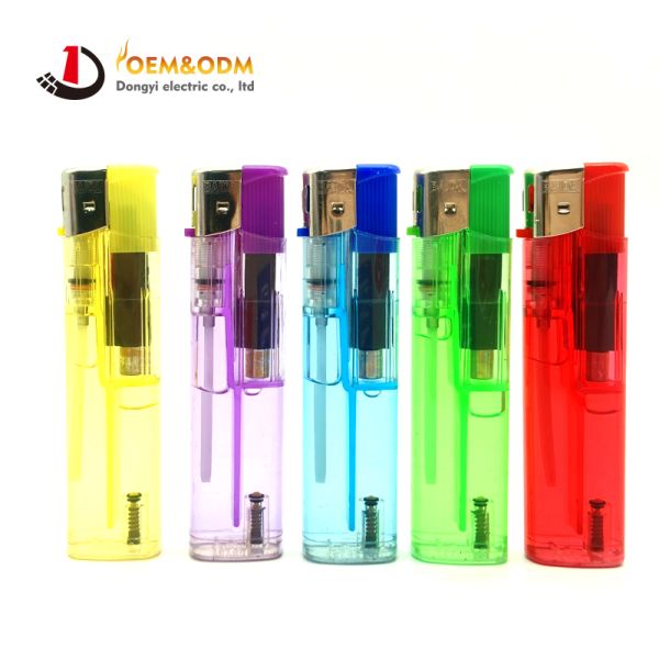 Dongyi 2025 OEM 81mm Refillable Plastic Electronic Lighters Cigar Smoking Electric Custom Logo Gas Cigarette Lighter
