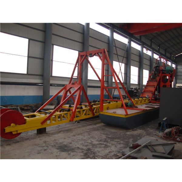 Diesel Bucket Chain Dredger 6-14m Dredging Depth for Gold / Diamond Mining