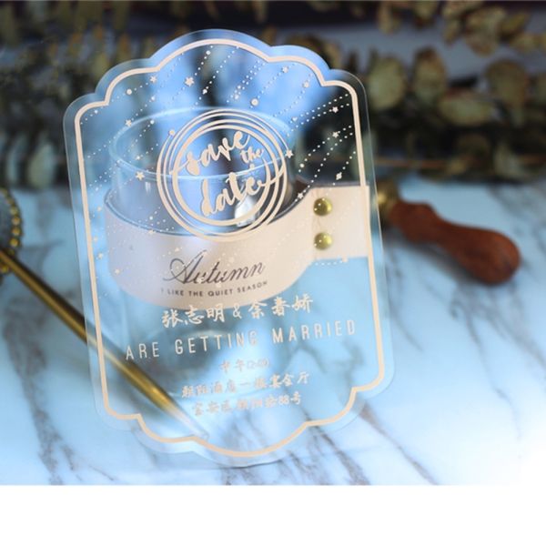 Acrylic Plastic Wedding Place Greeting Invitation Name Card Custom Designs Printing