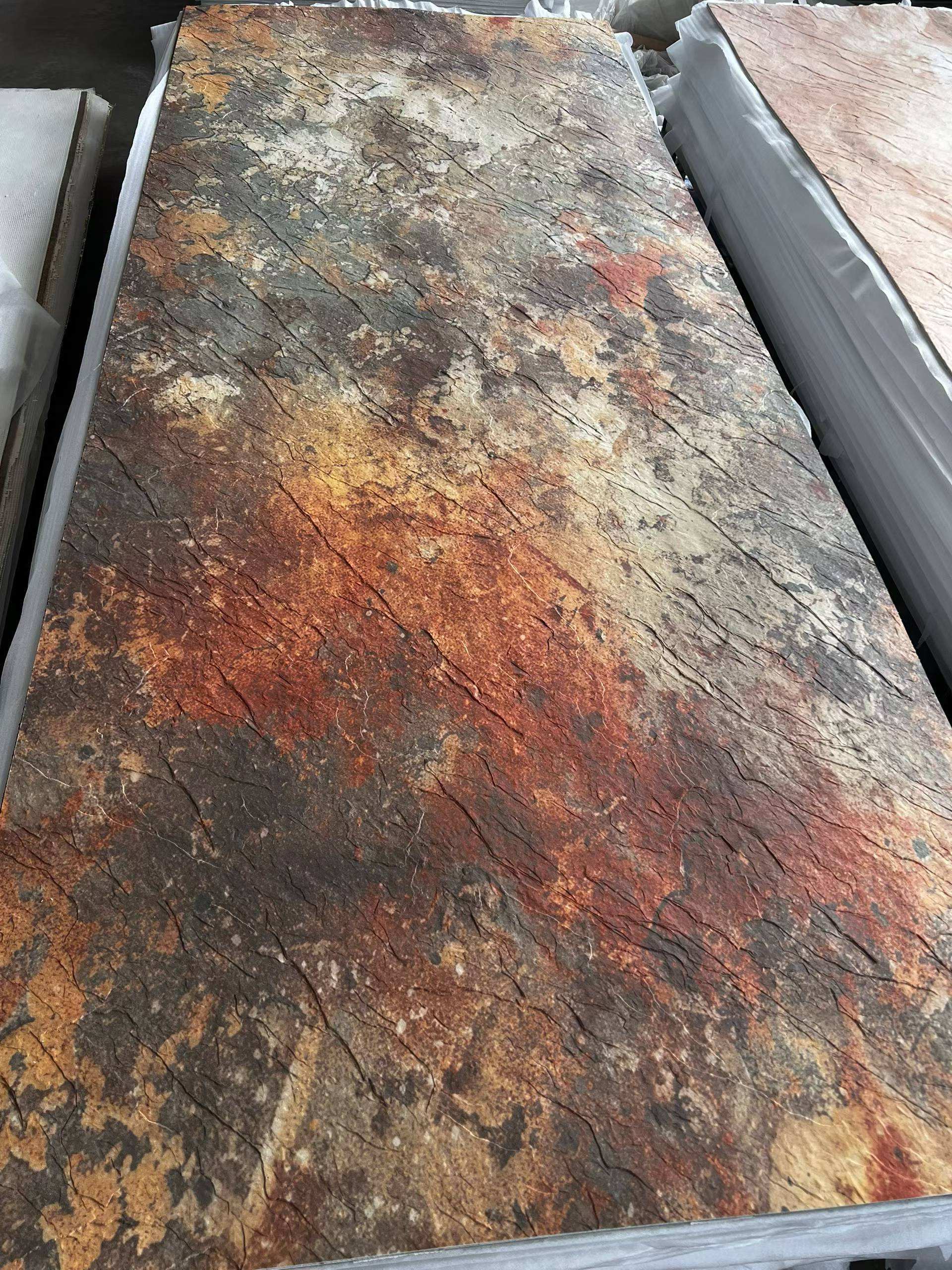 Bendable Flexible Stone Panels 3D Travertine Faux Tile Modern Feature Wall Backsplash Fireplace Cladding Interior Decor