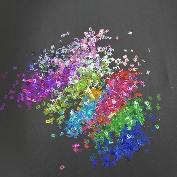 Excellent Nail Art Effect Poly Holographic Chunky Glitter Letter Shape Glitter Mix for Crafts within 365 Colors