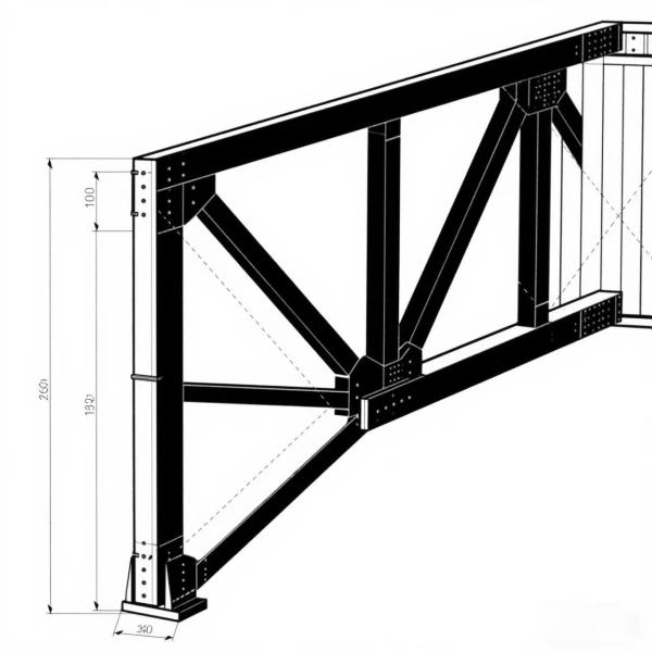 bâtiment d'entrepôt en acier préfabriqué à double portée avec cadre en H-section