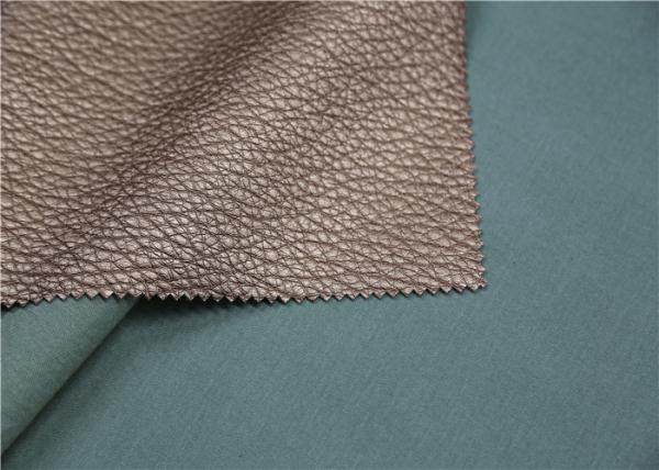 Viscose Backing Soft PU Leather , Durable Faux Leather Upholstery Fabric