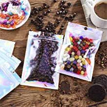 Smell Proof Baggies, Holographic Bags, Metallic Bag, Storage Pouch, Flower Packaging, Dried Leaves