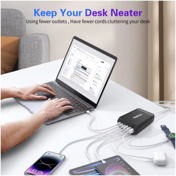 MacBook Telefone Móvel OEM 160W 4USB Portos 2USB-C Portos PD carregador de telefone de secretária rápido