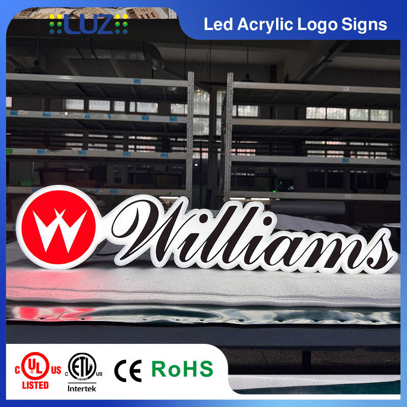 Custom 3D Script Letter Acrylic LED Sign Front-Lit Connected Channel Logo