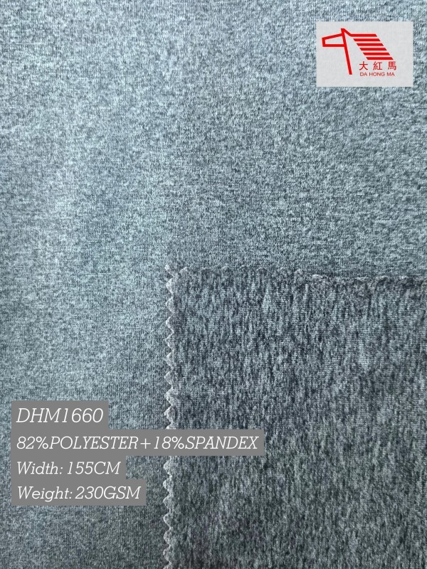 Moisture Wicking Heather Melange Knit Fabric 230GSM Breathable for Yoga Wear