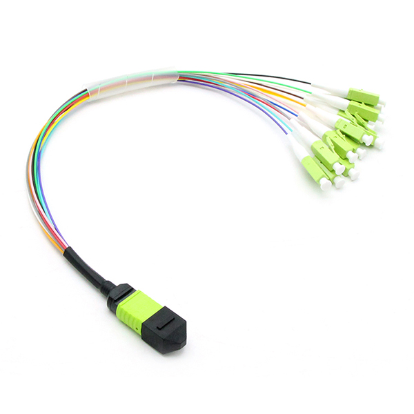 Length Customized MPO Fanout Cable 12 Fibers OM5 50/125 100G Hytrel Jacket