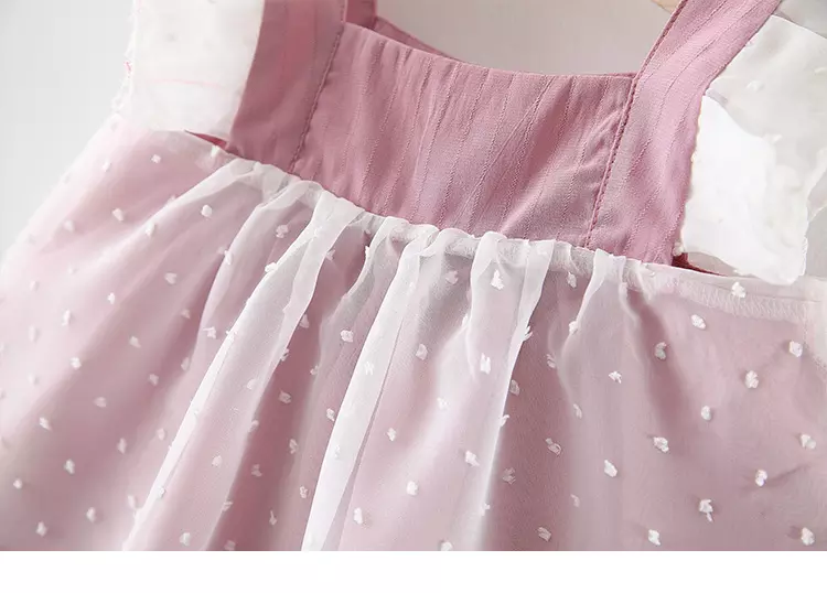 Summer Girls Sweet Children'S Dress Clothing Denim Stitching Princess Dress