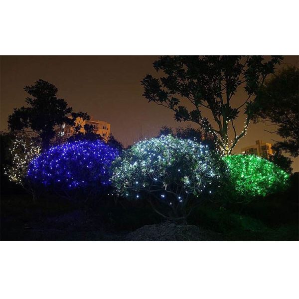 Solar Power Efficient Color Changing Christmas Globe String Lights 8 Modes 100 Led Variable Light Bulb Shape Fairy Hanging Decor