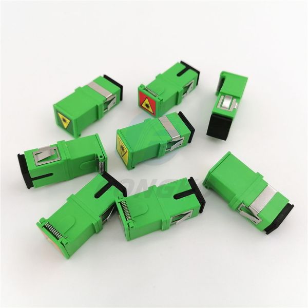 Adaptadores autos de la fibra óptica del SC de Shell Simplex Adapter SM del verde del obturador SC/APC